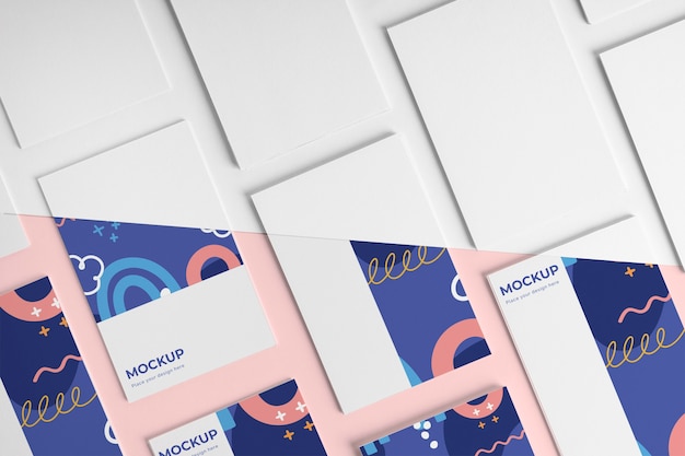 Assortment of pattern visiting card mock-up
