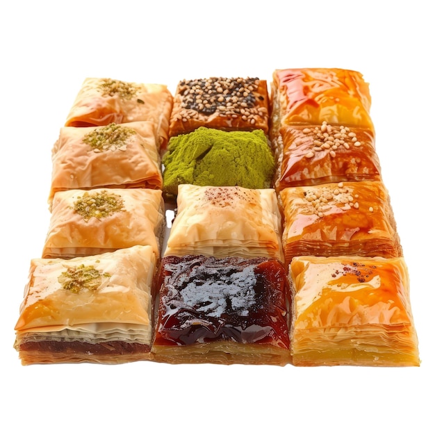 PSD assortimento di baklava dolce del ramadan