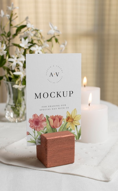 Assortment of wedding mock-up cards