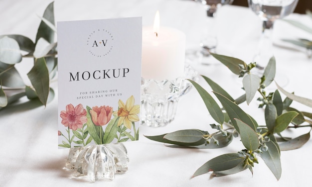 assortment of wedding mock-up cards