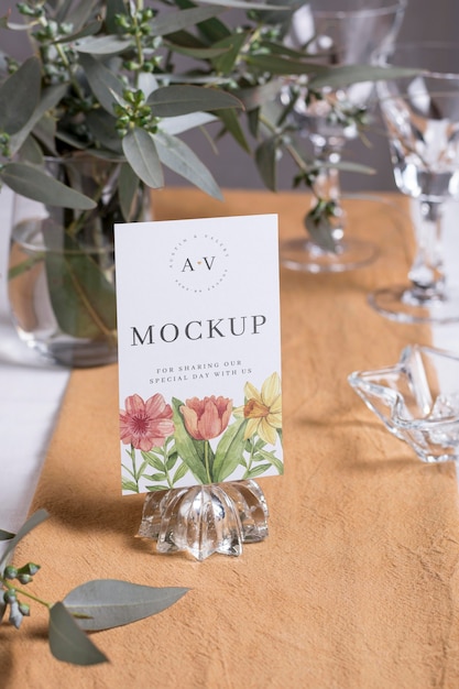 Assortimento di carte mock-up per matrimoni