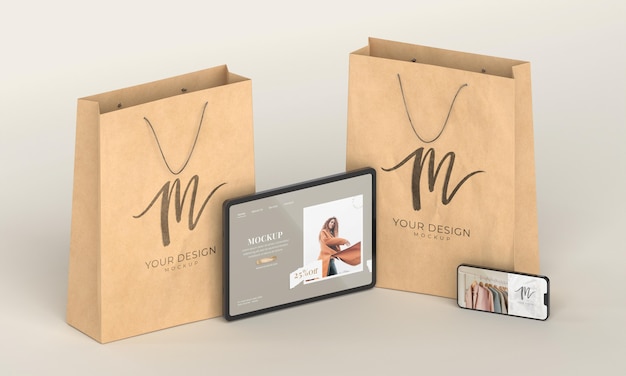 PSD assortment with devices and paper bags