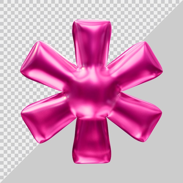 Asterisk symbol in 3d render