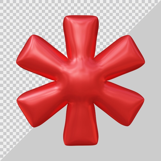 Asterisk-symbool in 3d render