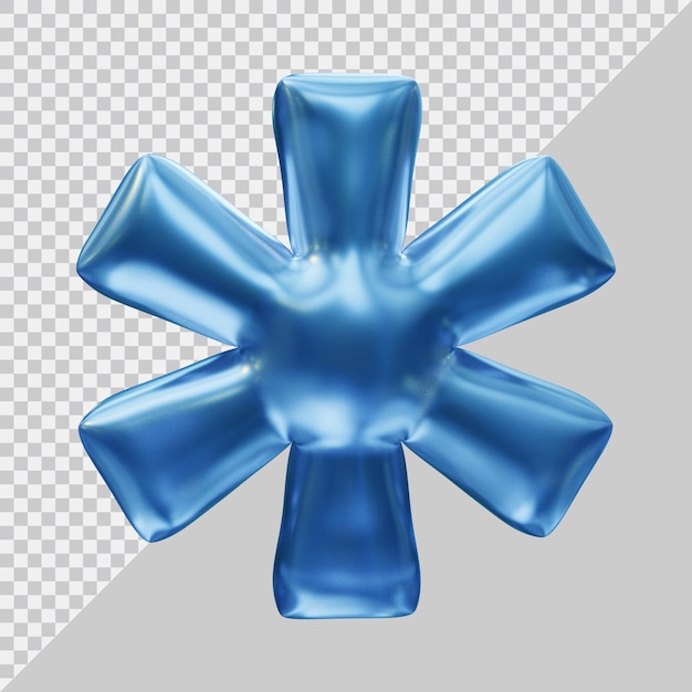 Asterisk-symbool in 3d render