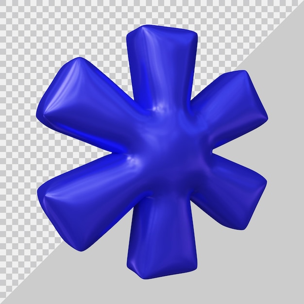 Asterisk-symbool in 3d render