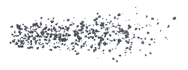 PSD asteroid belt isolated transparent background 3d rendering