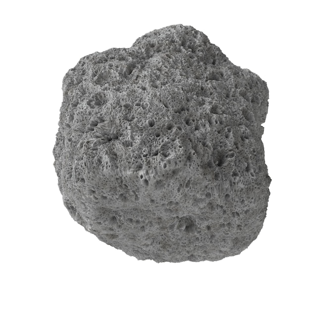 Asteroid isolated transparent background 3d render
