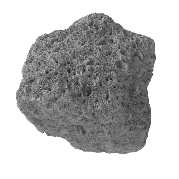 Asteroide isolato sfondo trasparente 3d rendering