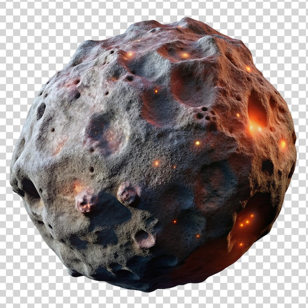 PSD asteroid in the sky isolated on transparent or white