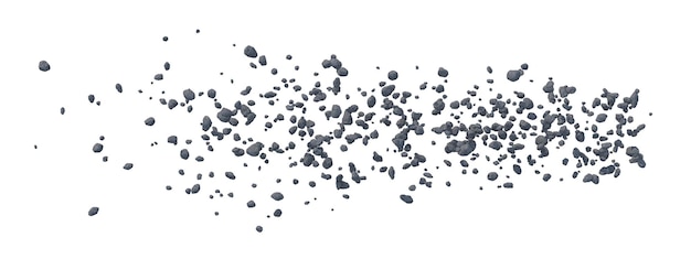 Asteroïdengordel geïsoleerde transparante achtergrond 3d-rendering