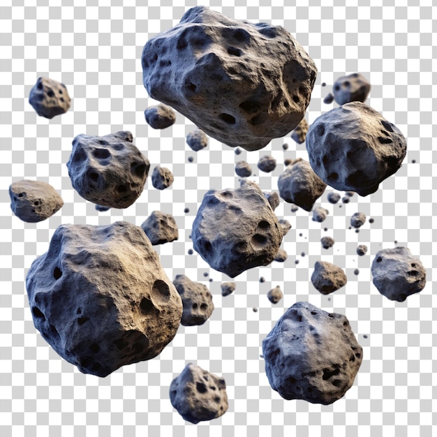 PSD Астероиды, выделенные на прозрачном фоне