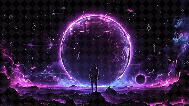 Astral Projection Arcane Frame With Astral Projections and C Neon Color Frame Y2K Art Collection