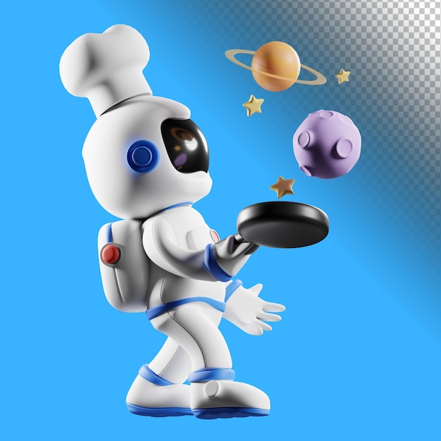 PSD astro cooking 3d illustration