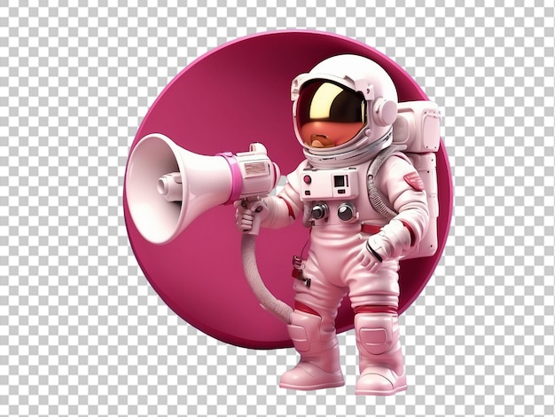 PSD astro speak with megaphone 3d illustration