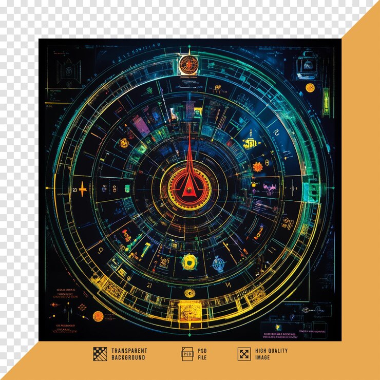 PSD astrology wheel game board image without backgroundhd quality
