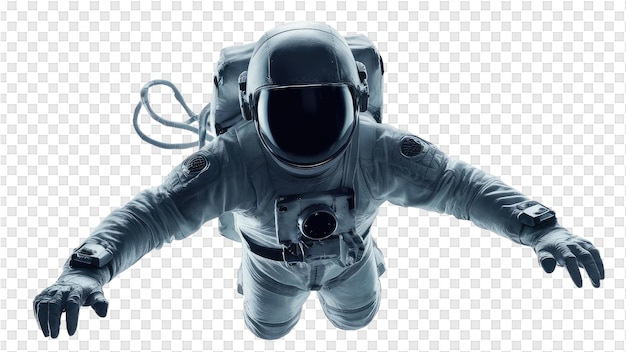 PSD an astronaut in an astronauts suit stands on a white background