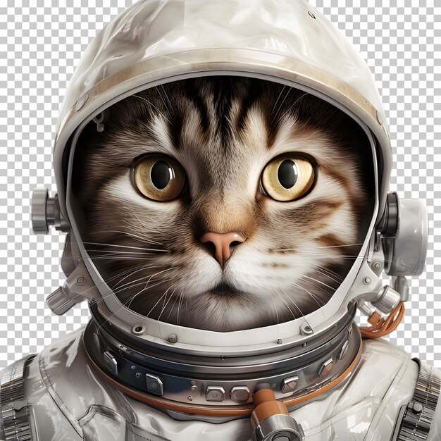 PSD astronaut cat on transparent background