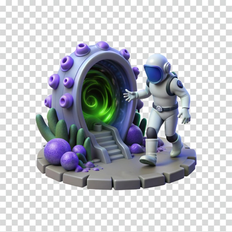 PSD astronaut at cosmic portal