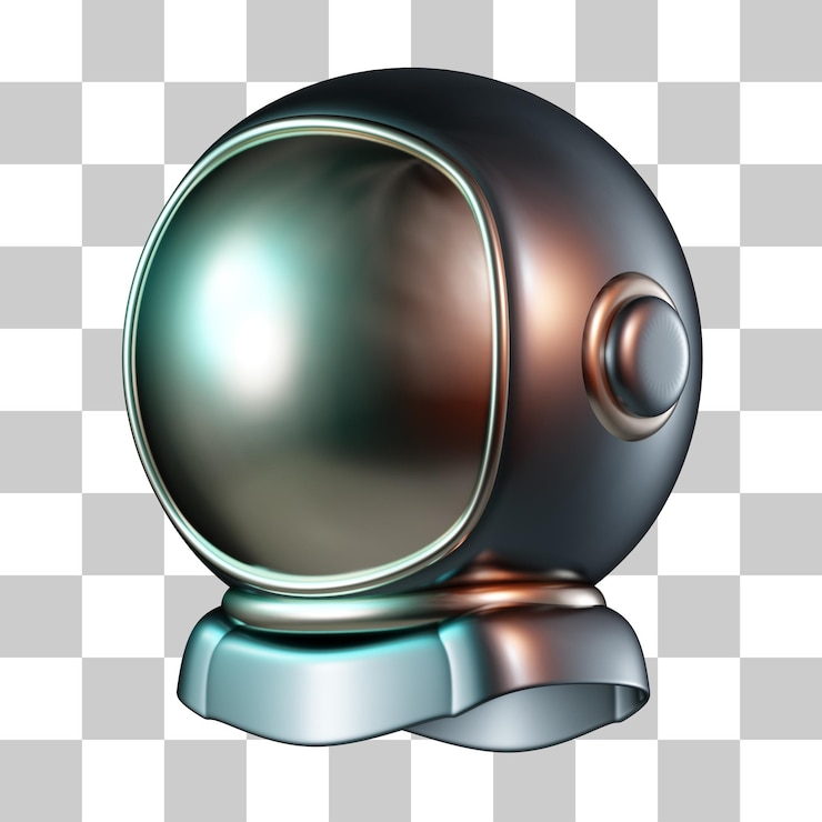 PSD astronaut helmet 3d icon