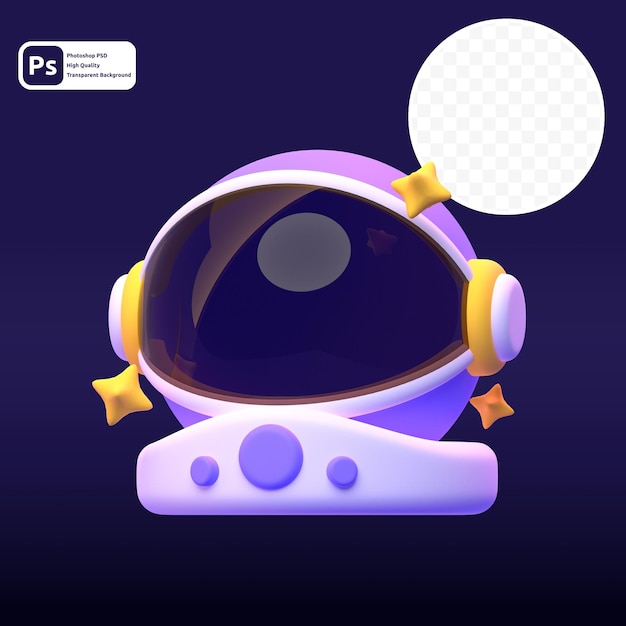 astronaut helmet in 3d render for graphic asset web presentation or other