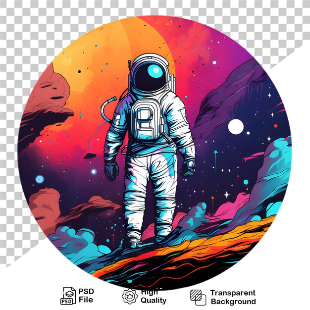 PSD illustrazione di astronauta su sfondo trasparente file png