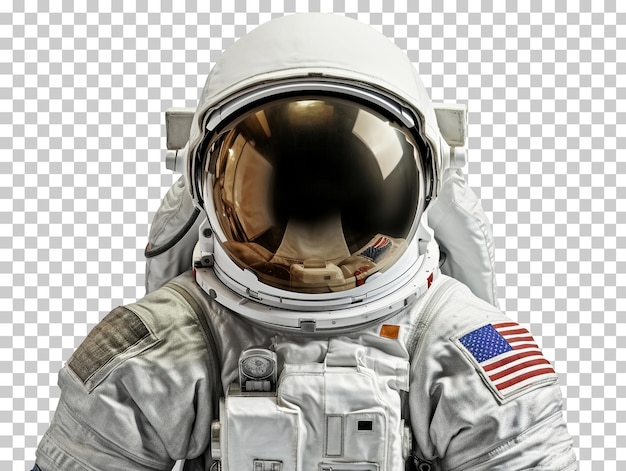 PSD astronaut in een ruimtepak geïsoleerd op transparante achtergrond close-up png psd