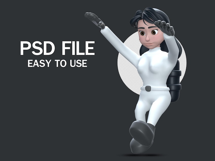 PSD astronaut is falling from the sky , 3d rendering  