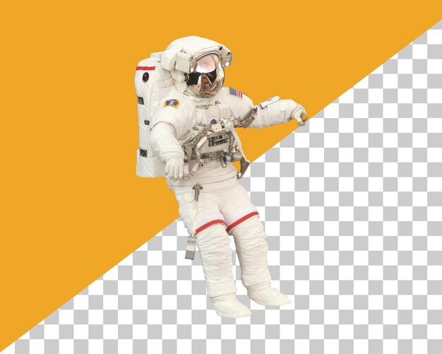 An astronaut is flying in a space suit psd