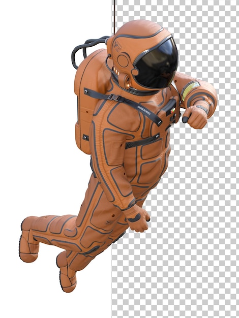 PSD astronaut op doorzichtige achtergrond 3d-rendering