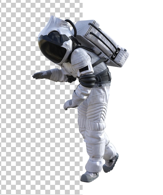 Astronaut på transparent bakgrunn 3D-rendering