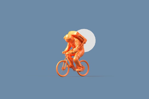 Astronaut riding bicycle Exploration concept 3D Rendering