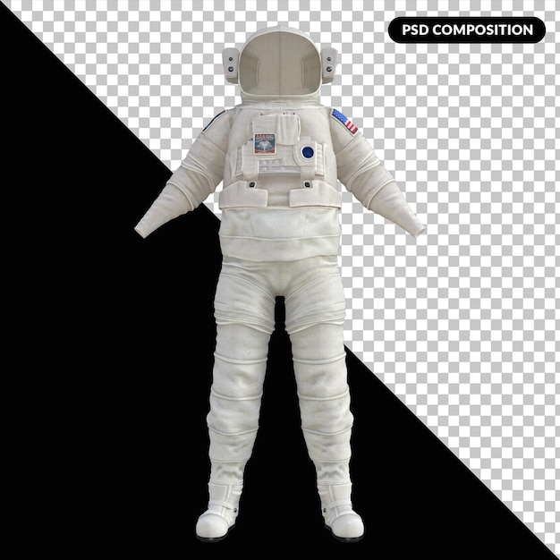 PSD 宇宙飛行士のスーツの衣装 3 d レンダリング