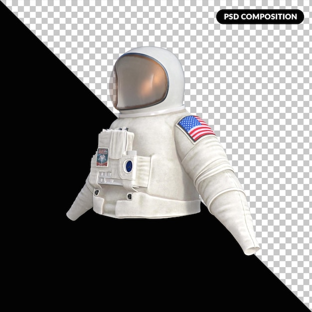 Astronaut suit costume 3d rendering