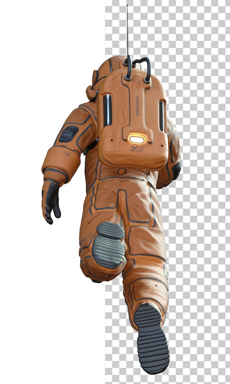 PSD astronaut on transparent background 3d render