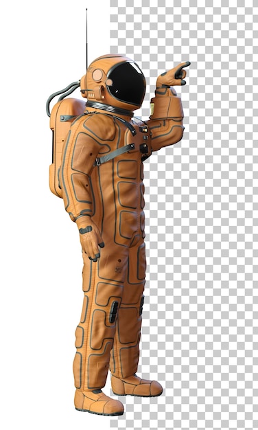 PSD astronauta su sfondo trasparente rendering 3d