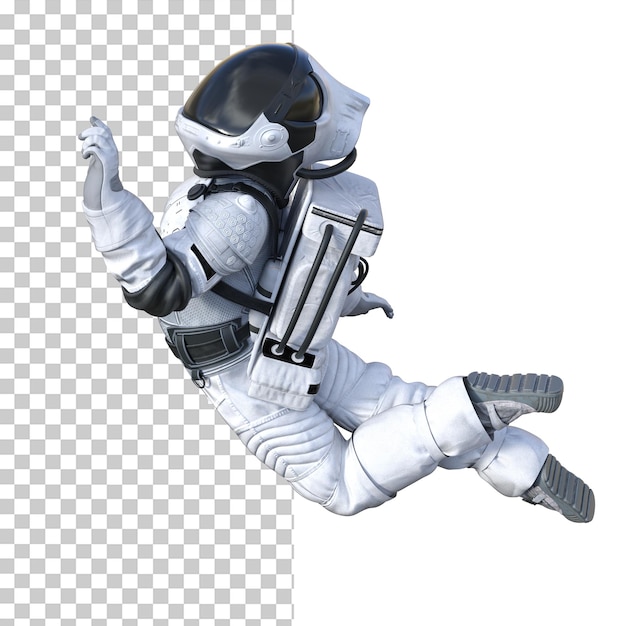 PSD astronaut on transparent background 3d render