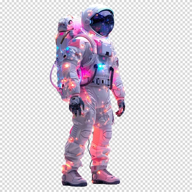 PSD an astronaut with a white suit isolated on transparent background