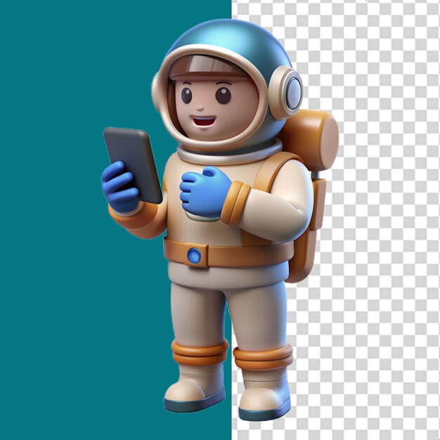 Astronauta 3d Na Przezroczystym Tle