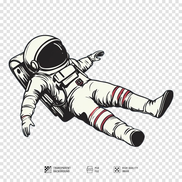 astronauta leży na białej powierzchni z czerwonym pasem