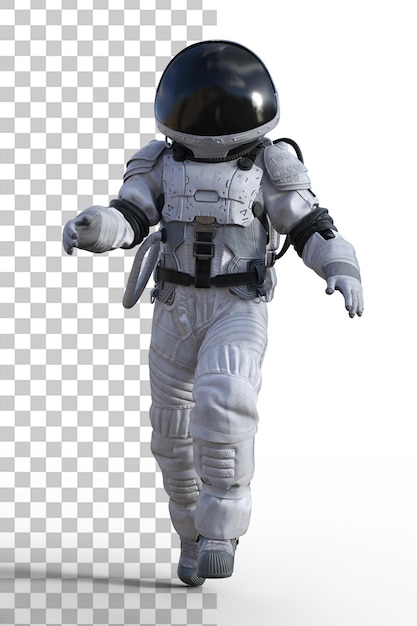 PSD astronauta na przezroczystym tle 3d render