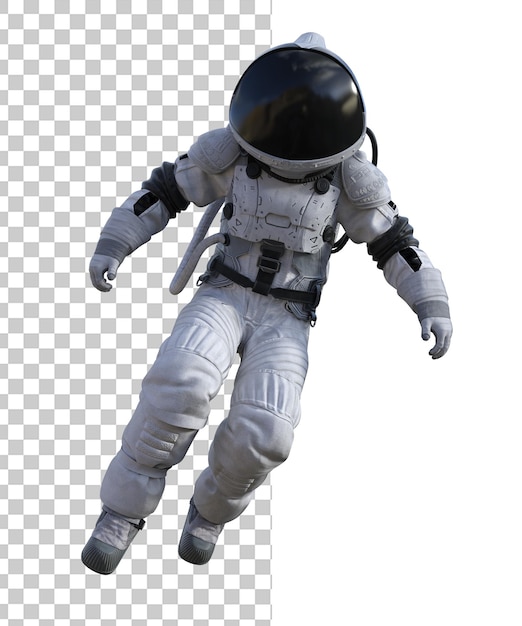 PSD astronauta na przezroczystym tle 3d render