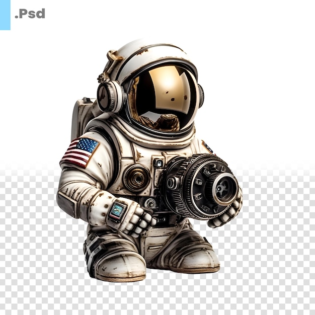 PSD astronauta w skafandrze kosmicznym na białym tle ilustracja 3d szablon psd