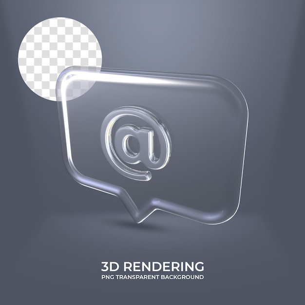 PSD 유리 프레임 3d 렌더링이 있는 아이콘에서