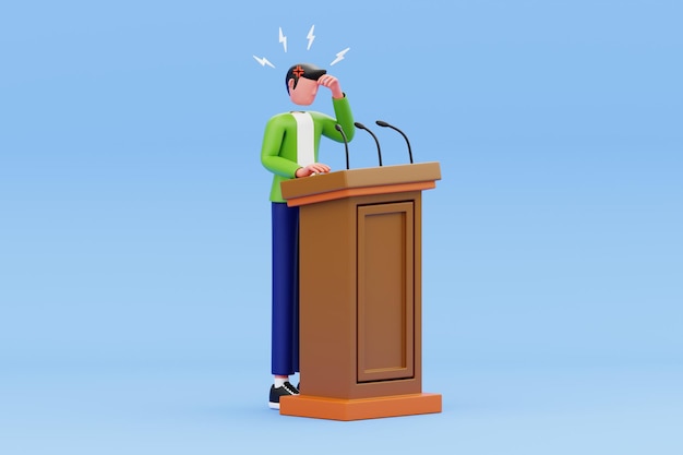Atak paniki w miejscu publicznym Ilustracja 3D