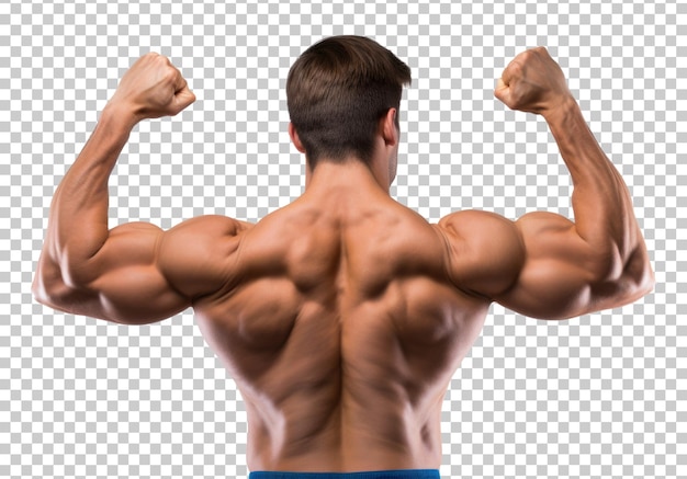 Premium PSD  Athlete back muscle flex isolated on transparent