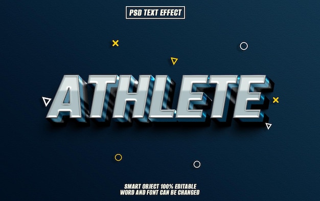 athlete text effect font editable typography 3d text