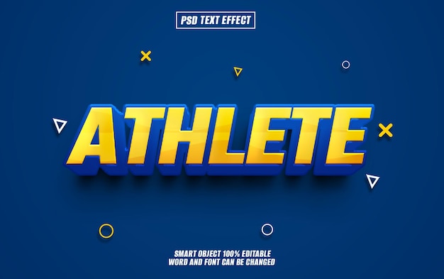 athlete text effect font editable typography 3d text