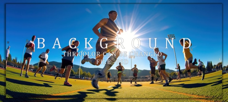 PSD athletes running in sunlight on a green field