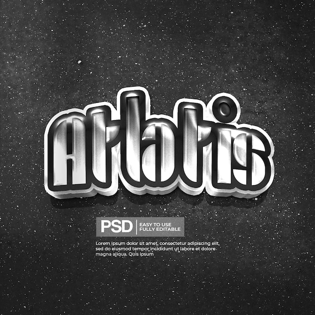 Текстовый эффект Atlatis Black and White Bold